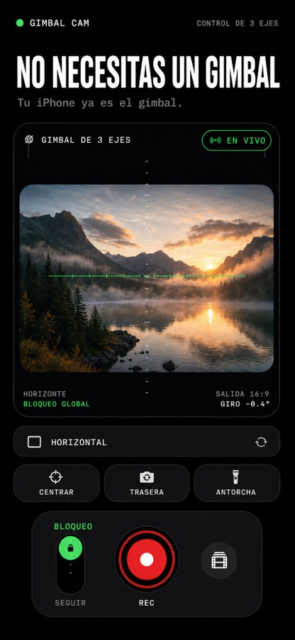 Gimbal Cam Pro: no necesitas un gimbal. Tu iPhone ya es el gimbal.